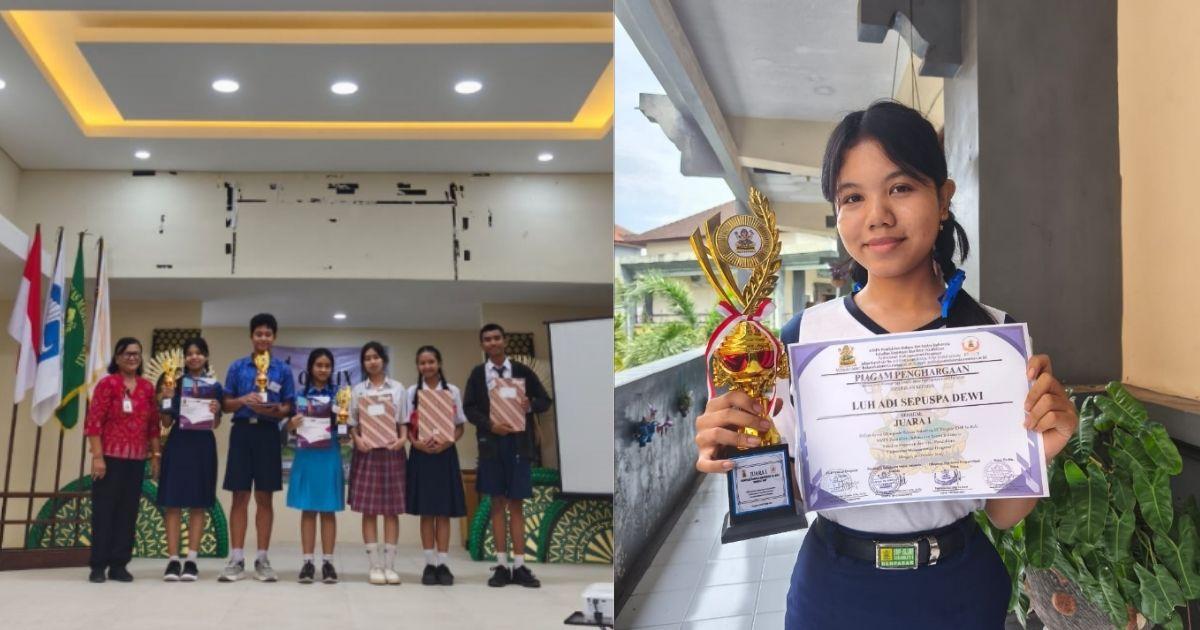 Luh Adi Raih Juara 1 Olimpiade Bahasa Indonesia Tingkat SMP se-Bali FKIP Unmas Denpasar